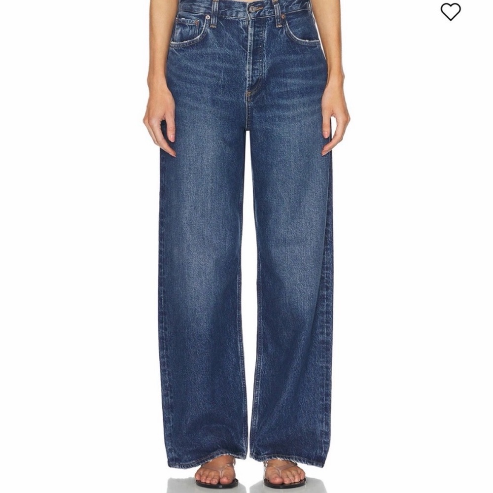 Agolde Dark Blue low slung baggy Jeans